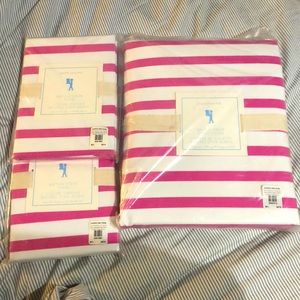 Pottery barn kids Breton stripe duvet, cover with two pillow shams. Full/queen